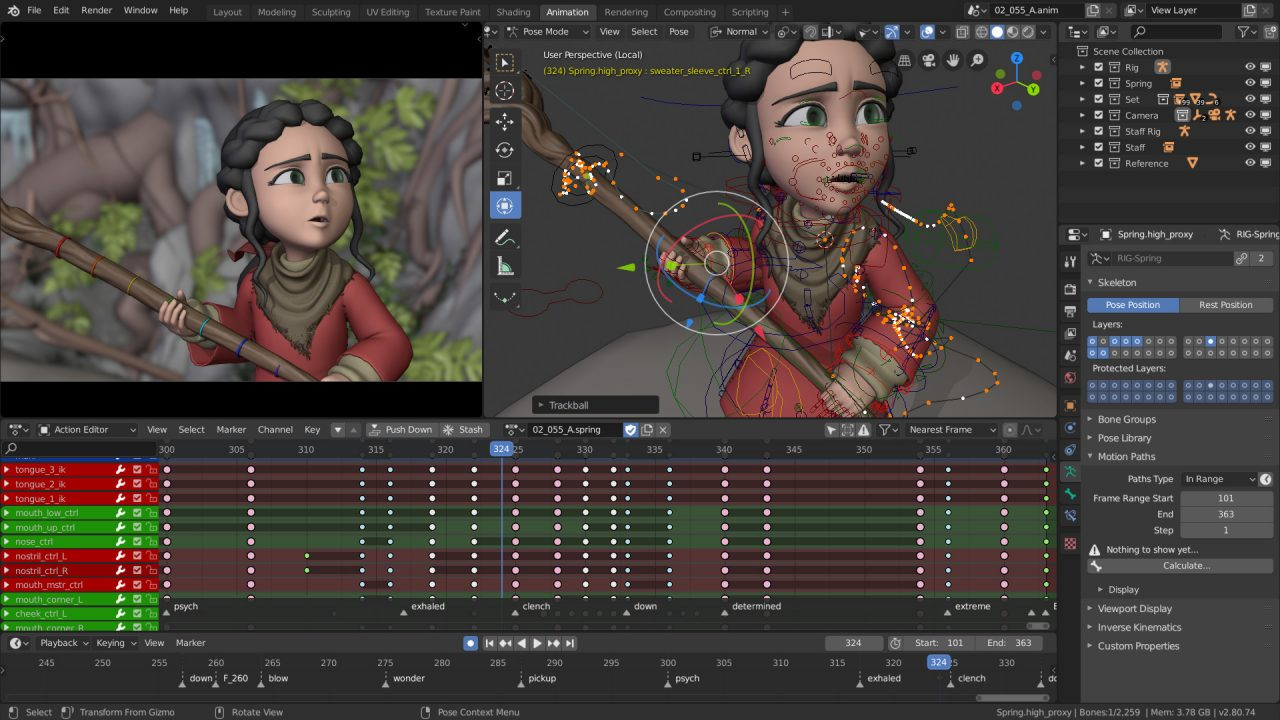 Animation & rigging in Blender (Source: blender.com)
