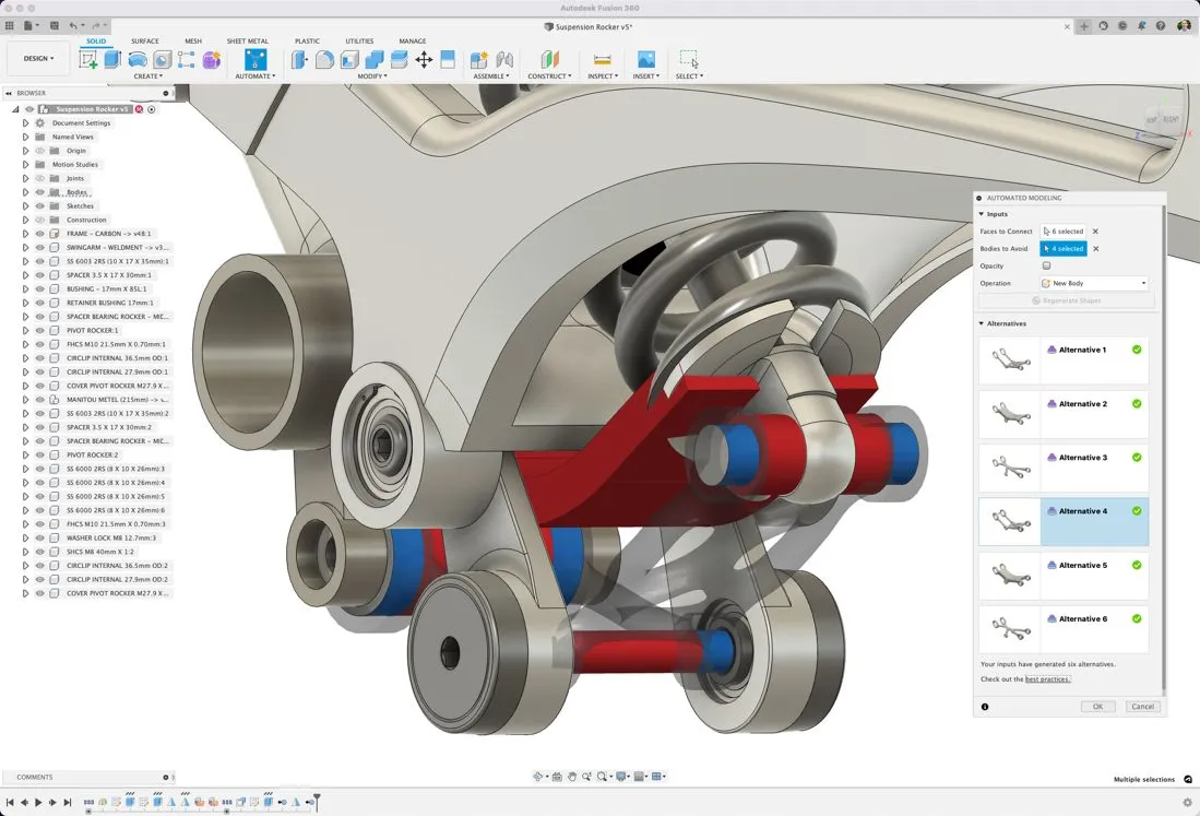 Automated modeling in Fusion360 (Source: autodesk.com)